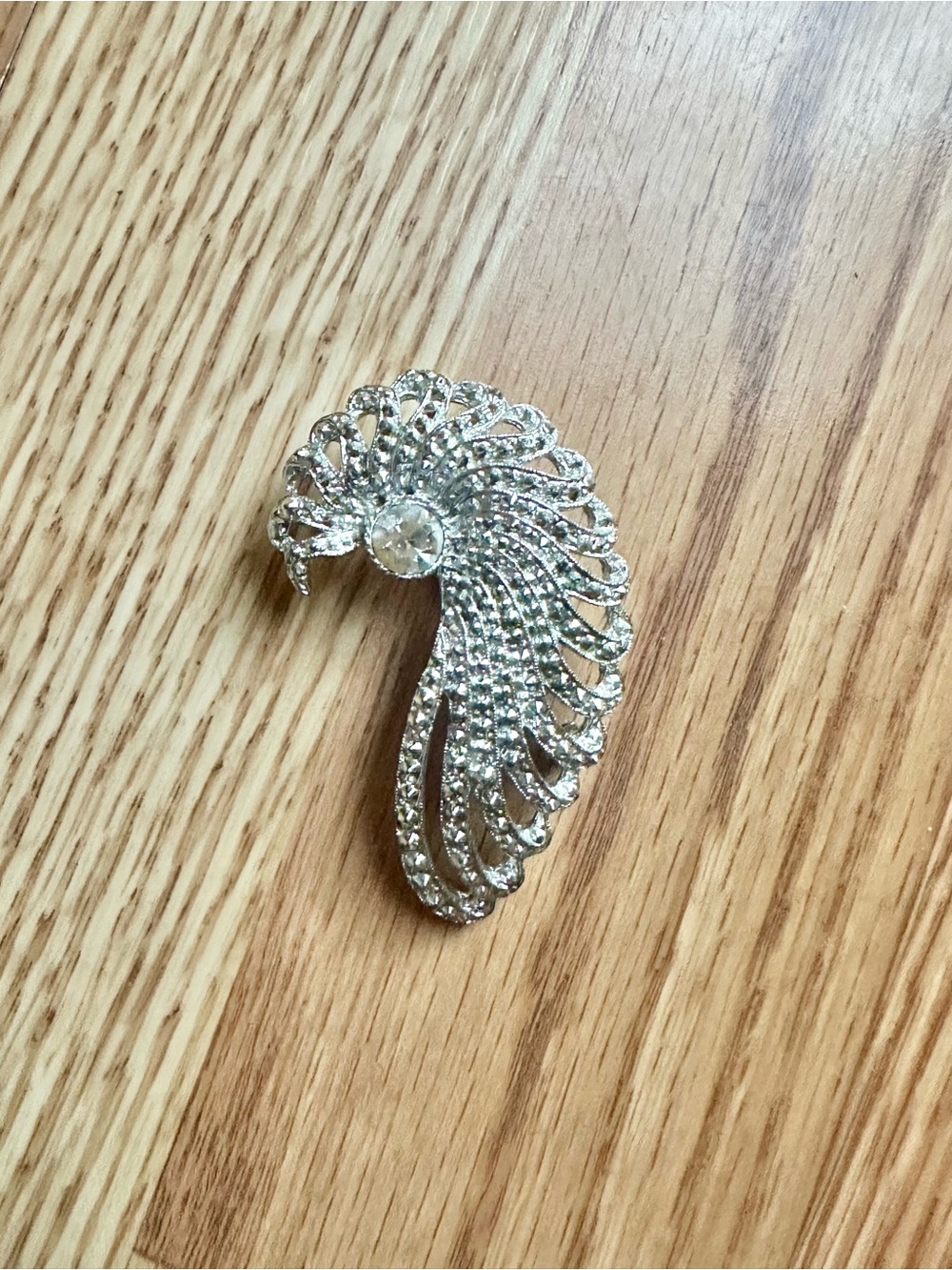 Vintage Silver Signed Sarah Coventry Evening Splendor Rhinestone Brooch 1968